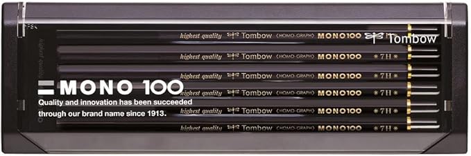 Tombow Pencil Premium Pencil 2B MONO 100 (High-Density Structure With Condensed Ultra-Fine Particles) Drafting and Drawing 1 dozen MONO-1002B