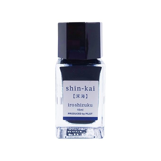 Pilot INK15SNK Fountain Pen Water-Based Ink, Iroshizuku Mini Bottle, 0.5 fl oz (15 ml), Deep Sea