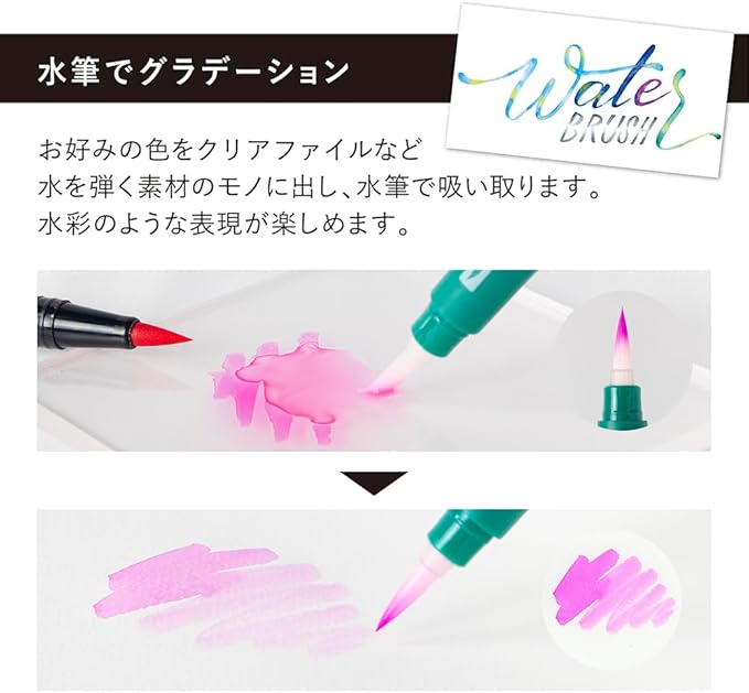 TOMBOW Pencil Brush Pen Dual Brush Pen ABT Set of 36 Colors Water Brush Lettering Book Idea Book GCI-211PAZ