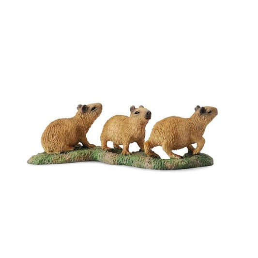Collecta Woodlands Capybara Babies Toy Figure - Authentic Hand Painted Model