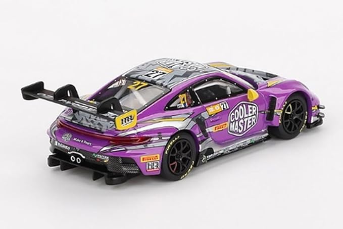 MINI GT 1/64 Porsche 911 GT3 R FIA GT World Cup 70th Anniversary 2023#27 Macau Grand Prix HubAuto Racing (Left Handle) Finished Product