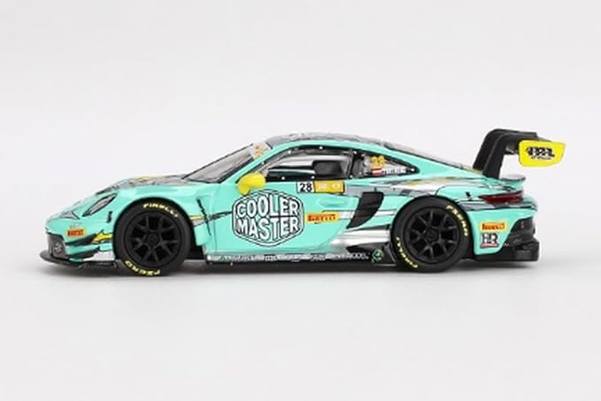 MINI GT 1/64 Porsche 911 GT3 R FIA GT World Cup 70th Anniversary 2023#28 Macau Grand Prix HubAuto Racing (Left Handle) Finished Product