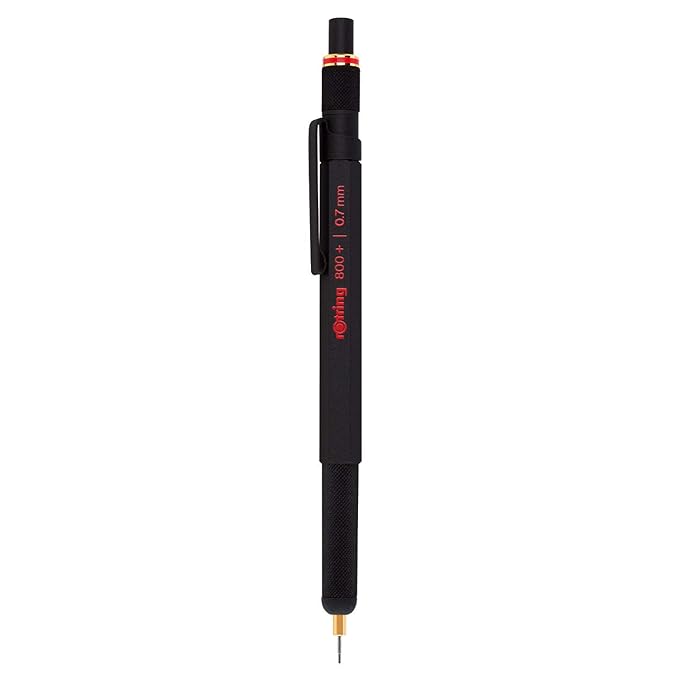 Rotring 800+ Premium Hybrid Mechanical Pencil & Touchscreen Stylus, 0.7mm, Black Barrel