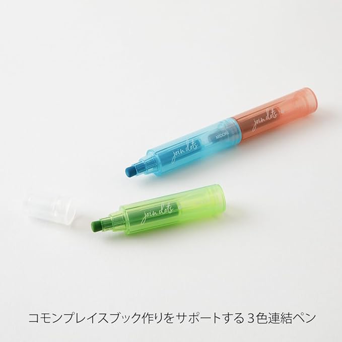 Midori 38135006 Joint Dots 3 Color Linking Bright Rollerball Pen