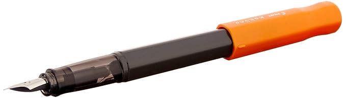 Pilot Kakuno Fine-Nib Fountain Pen, Black Body Orange Cap Body (FKA-1SR-OF)