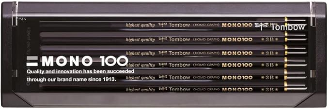 Tombow Pencil Premium Pencil 2B MONO 100 (High-Density Structure With Condensed Ultra-Fine Particles) Drafting and Drawing 1 dozen MONO-1002B