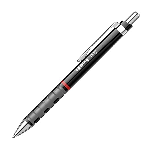 Rotring Tikky Ballpoint Pen, Medium Point, White Barrel, Black Ink (1904718)