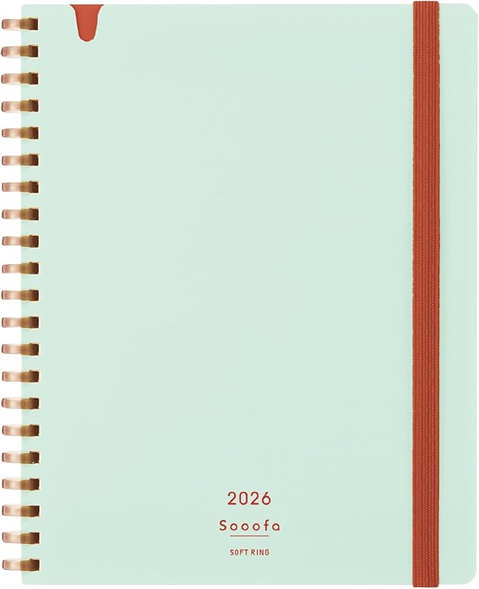 Kokuyo 2026 Sooofa Diary Soft Ring Monthly Block B6 Transformation Light Green NI-SSMNLG-B6-26 2025 Starts from December 2025