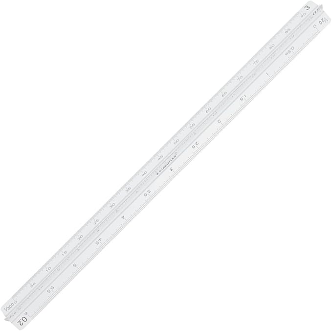 Stardtler Ruler Triangular Scale Aluminum Architecture 987 30-13