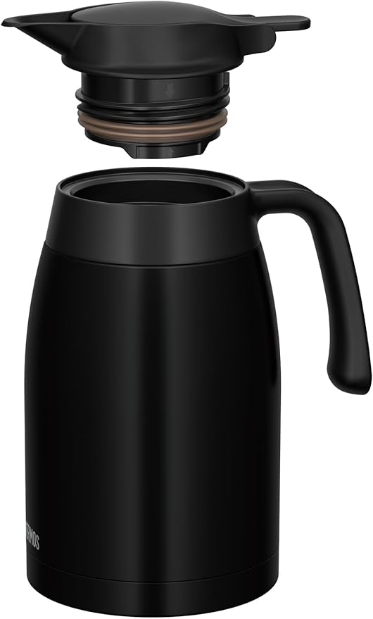 Thermos TTB-1501 MTBK Stainless Steel Pot, Matte Black, Insulated Tabletop Pot, Vacuum-Sealed Bottle Structure, Keeps Contents Hot or Cold