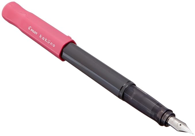 Pilot Kakuno Fine-Nib Fountain Pen, Black Body Orange Cap Body (FKA-1SR-OF)