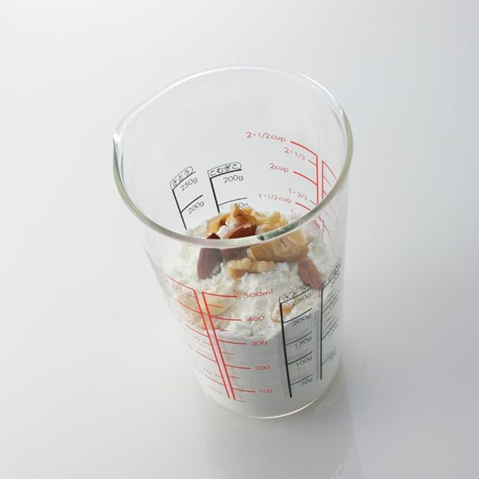 HARIO Measuring Cup, Heat-Resistant Glass, 500ml, Multi-Purpose, Made in Japan, CMJ-500