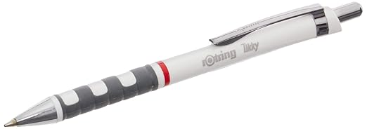 Rotring Tikky Ballpoint Pen, Medium Point, White Barrel, Black Ink (1904718)