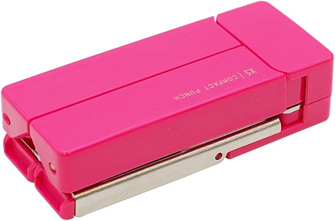 Midori 49086006 XS Compact Punch Paper Puncher, Pink