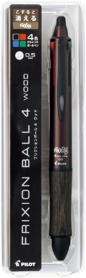 PILOT Multi-Color Ballpoint Pen Frixion Ball 4 Wood 0.5mm Brown LKFB3SEFBN