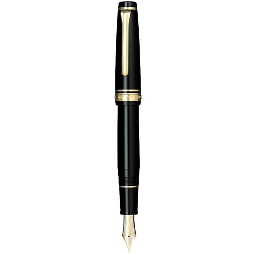 SAILOR Professional Gear Black 21ct Gold Nib with Gold Plated Trims Fountain Pen