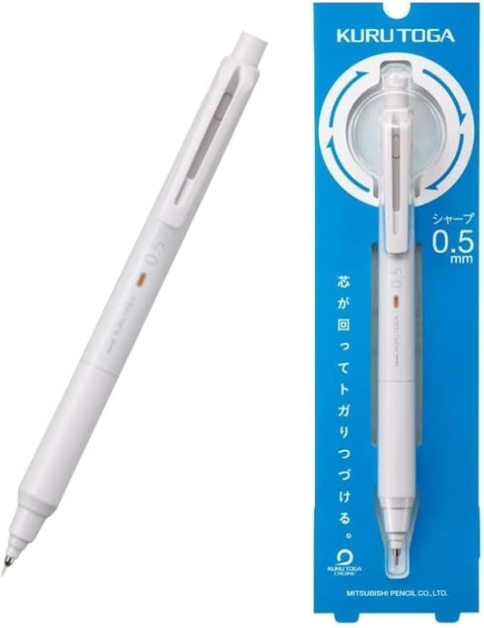 Kurutoga KS 0.5 mm (Light Gray) M5KS1P.37 K U R U T O G A LIGHT GREY | Mechanical Pencil, Keeps the Lead Together, Fine Letters, No Shake, With Eraser, u n i Mechanical Pencil, Original Logo Packaging