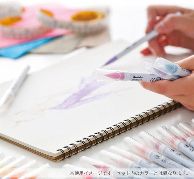 Kuretake RBCN/7VL Brush Pen, Real Brush + MANGAKA Cat Color