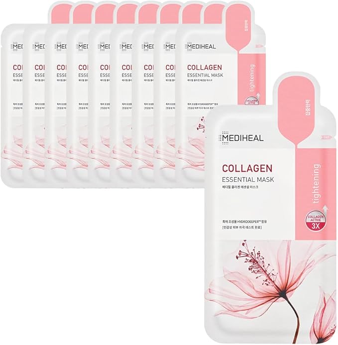 Mediheal Essential Mask 10 sheets Vitamin Tone Up Skin Vitality Brighten Hypoallergenic