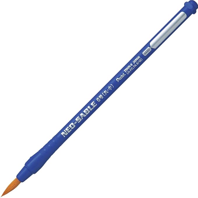 Pentel XZBNR-6 Neo-Sable Paintbrush, Round No. 6, Pack of 5