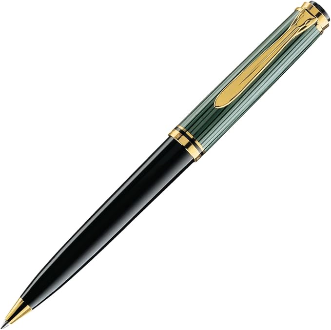 Pelikan K800 ballpoint pen, oil-based, green stripes, genuine import