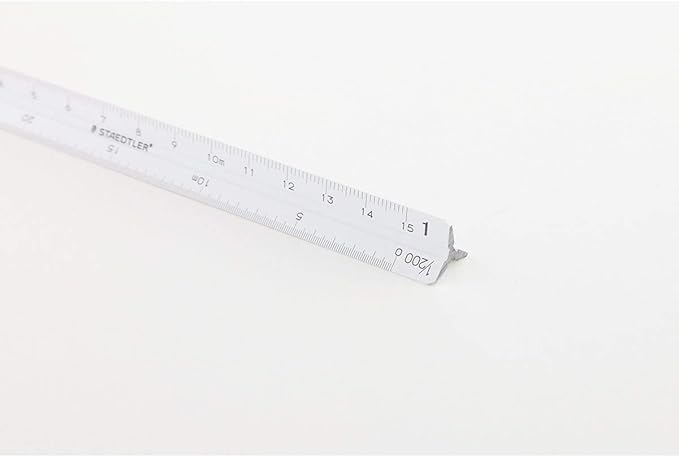 JCB-233AZ Staedtler Ruler, Triangular Scale, Aluminum, Architecture, 987, 15-13 & Tombow Pencil, Eraser, Mono Zero, Square Type, Refill Eraser Included