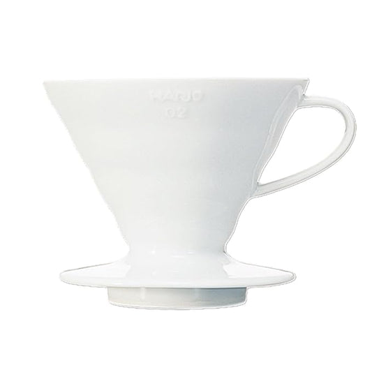HARIO V60 Ceramic Coffee Dripper (Size 01, White)