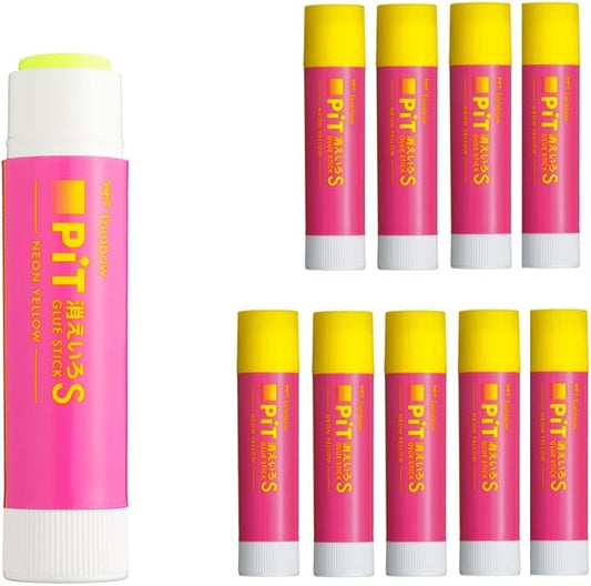 Tombow PT-TCY81-10P Stick Glue (Neon Yellow Color) Disappearing Pit Neon Pink Axis Pink 10pcs