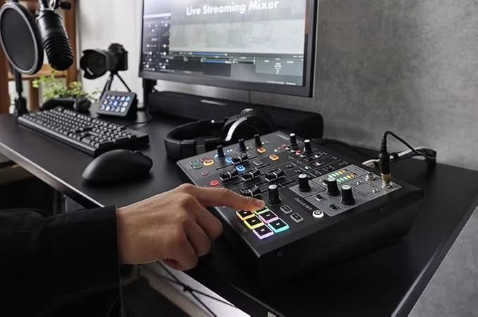 Yamaha AG08 B Live Streaming Mixer with 8 Channels Built-in Voice Changer, Black