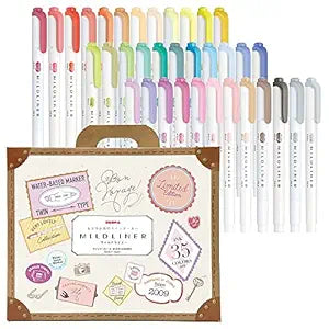 Zebra Highlighter Mildliner 35 Color Set Gift Box WKT7-35C , Multicolor