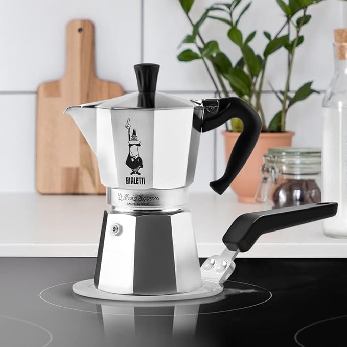 Bialetti Mocha Express 3 Cup, Direct Fire Type +Bialetti Induction Plate