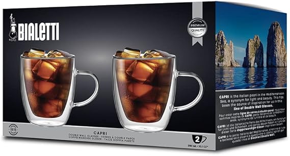 Bialetti Capri Double Wall Glass Heat Resistant Glass