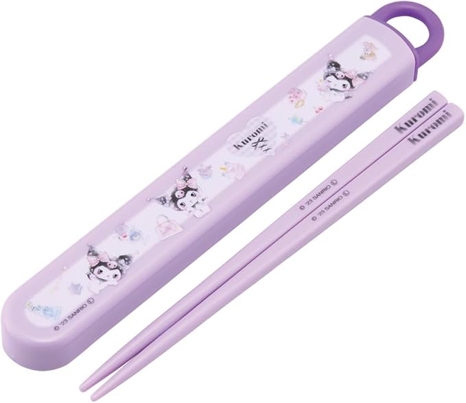 Skater ABS2AMAG-A Bento Chopstick Case Set, 6.5 inches (16.5 cm), Antibacterial Treatment, Chromi, Sanrio, Easy to Open Slide Type, Made in Japan