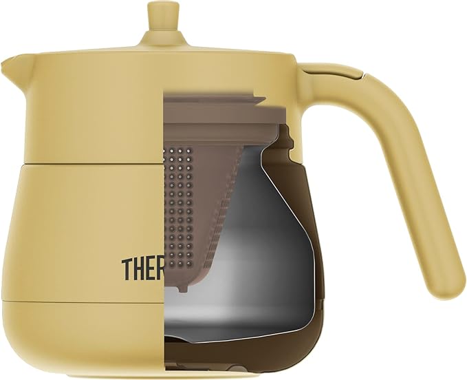 Thermos TTE-450 BE Vacuum Insulated Teapot with Strainer 15.2 fl oz (450 mL), Beige