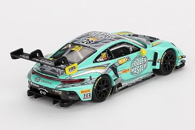 MINI GT 1/64 Porsche 911 GT3 R FIA GT World Cup 70th Anniversary 2023#28 Macau Grand Prix HubAuto Racing (Left Handle) Finished Product
