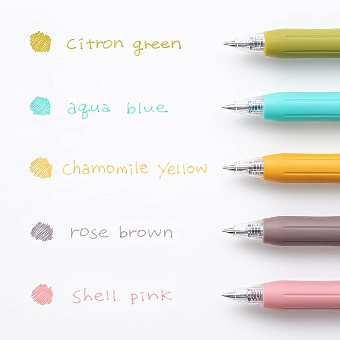 Zebra JJ15-5C-RE Gel Ballpoint Pen, Sarasa Clip, 0.02 inches (0.5 mm), Relaxation Color, Set of 5 Colors