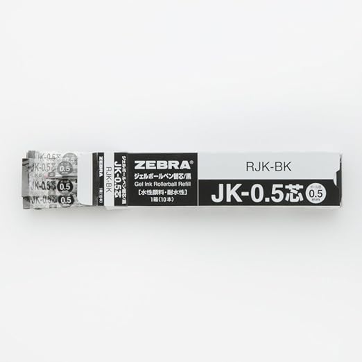 Zebra gel ballpoint pen extra lead JK-0.5mm Black (10 pieces) B-RJK-BK