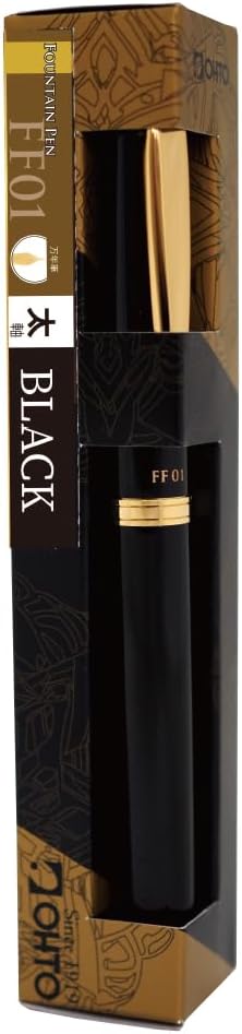 OHTO FF01-GBK Fountain Pen Gold Parts Model FF01G Wide Shaft Black