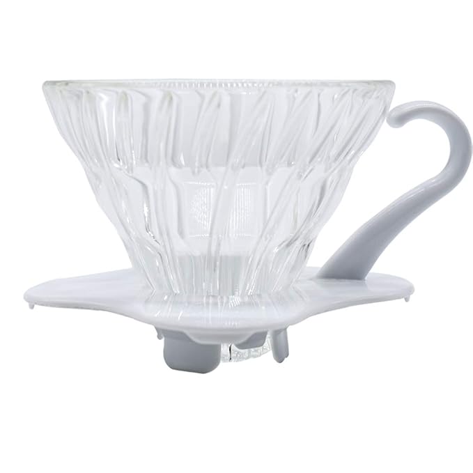 Hario V60 Glass Coffee Dripper (Size 01, White)