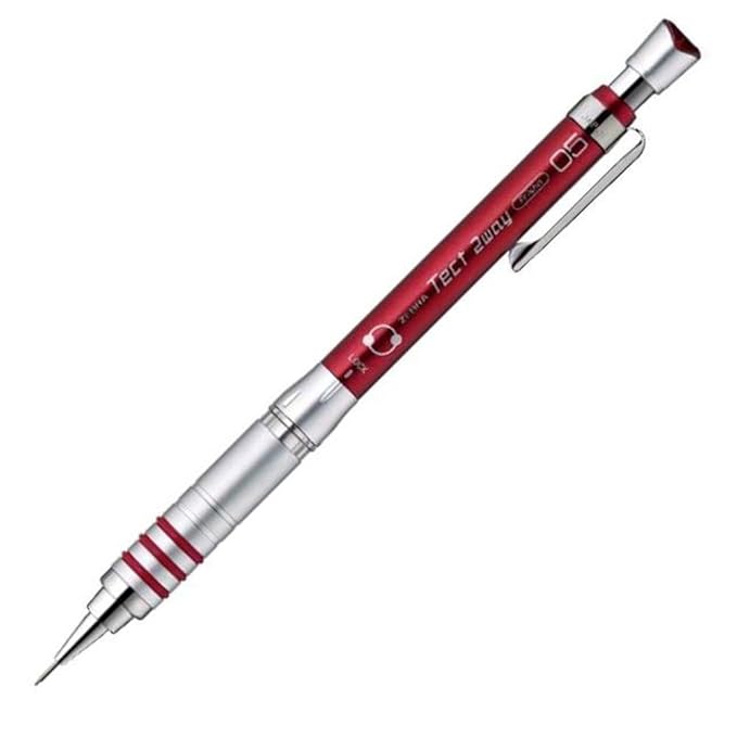 Zebra Mechanical Pencil, Tect 2 Way, 0.5mm, Silver Body (MA41-S)