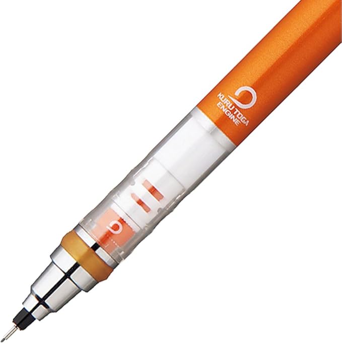 Uni Mitsubishi Mechanical Pencil Uni Kuru Toga Standard Model 0.02 Inch (0.5 mm), Orange