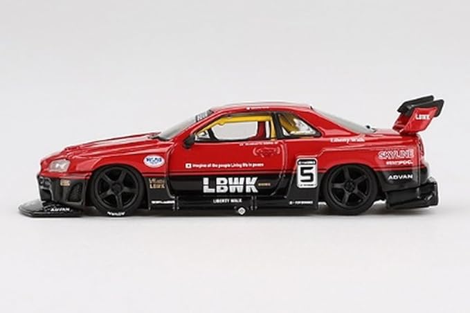 MINI GT 1/64 Nissan LB-ER34 Super Silhouette Skyline Red/Black (Right Handle) Finished Product MGT00843-R