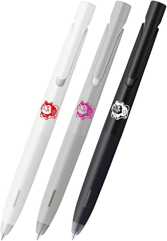 Zebra P-BAS88-KNK-3AZ Oil Based Ballpoint Pen, 0.5, Mushroom Pattern, Set of 3, Black Ink (0.5mm (black), MUJI, Monotone axis set)