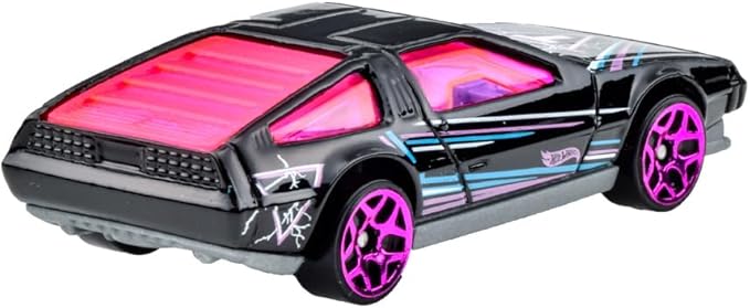 Hot Wheels JFN34 Basic Car DMC Delorean Vehicle Toy Mini Car 3 Years Old and Up Black