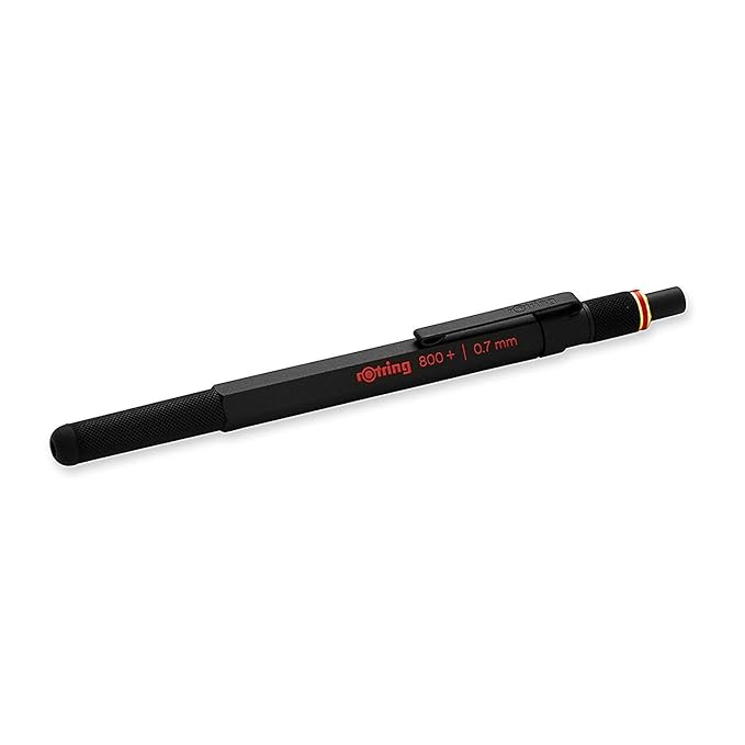 Rotring 800+ Premium Hybrid Mechanical Pencil & Touchscreen Stylus, 0.7mm, Black Barrel
