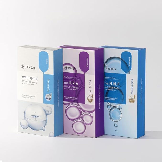 Mediheal Ampoule Mask (10 P), Hydration, Shine, Exfoliating Care, Chapped Dry Skin (The N.M.F)