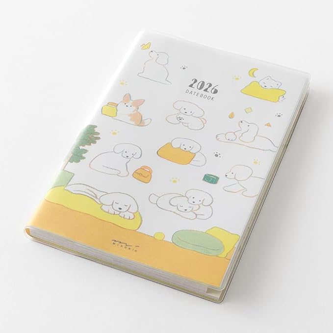 Midori Pocket Diary, 2026, B6, Weekly Dog Pattern, 22372006 (Begins January 2026)