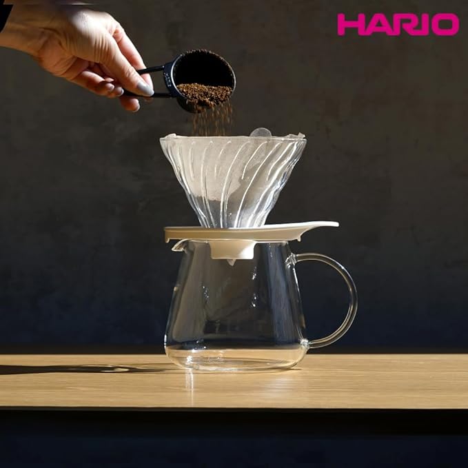 Hario VCF-02-40W-4S-AZ+ V60 Coffee Filter, For 1-4 Cups, 160 Sheets, Set of 40 Sheets × 4 Packs, Amazon Original Set, Made in Japan, FSC Certified Product, 02, W, White