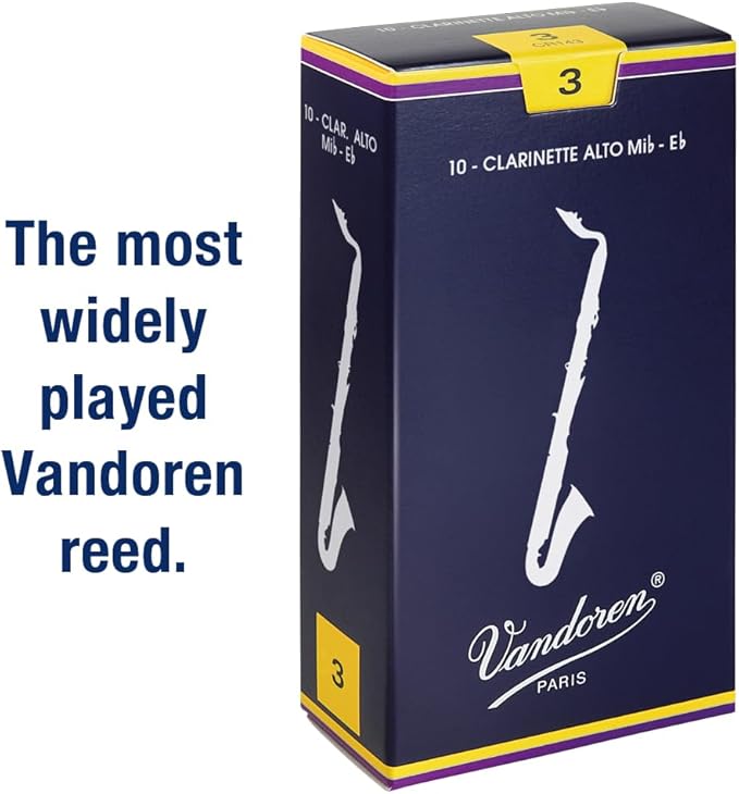 Vandoren Alto Clarinet Reeds, Traditional, Hardness: 3 (Pack of 10)
