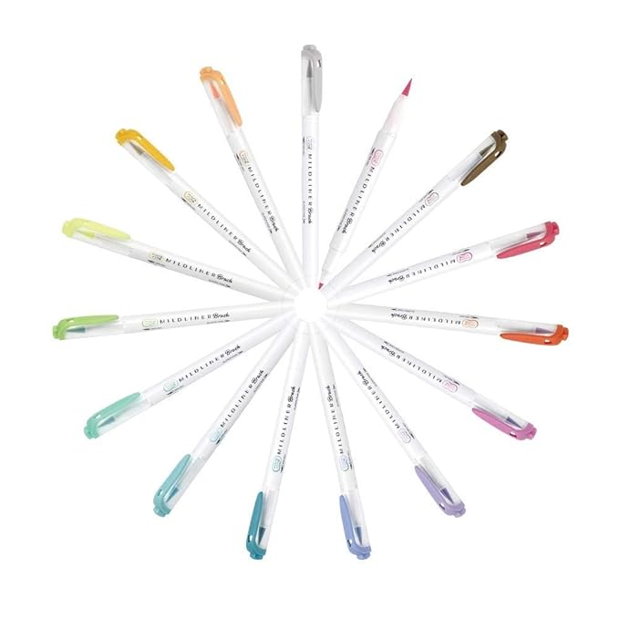 Zebra Mildliner Brush pen set, 15 Pastel Color set